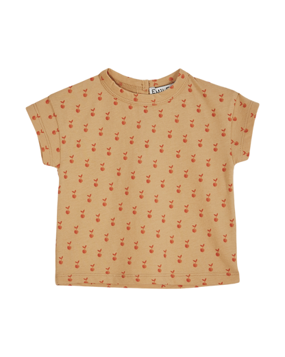 T-shirt imprimé pomme coton bio beige