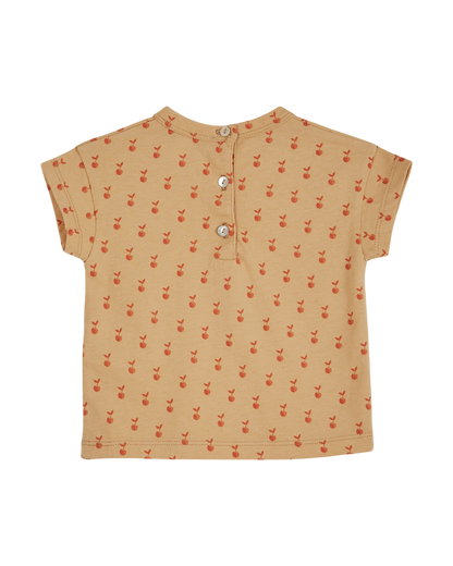 T-shirt imprimé pomme coton bio beige