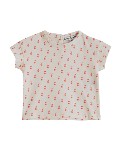 T-shirt coton bio pomme blanc