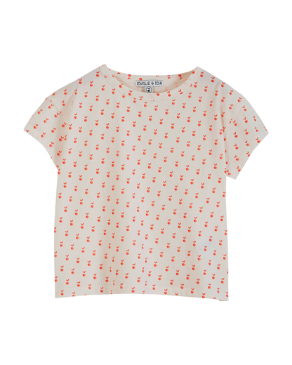 T-shirt coton bio pomme blanc