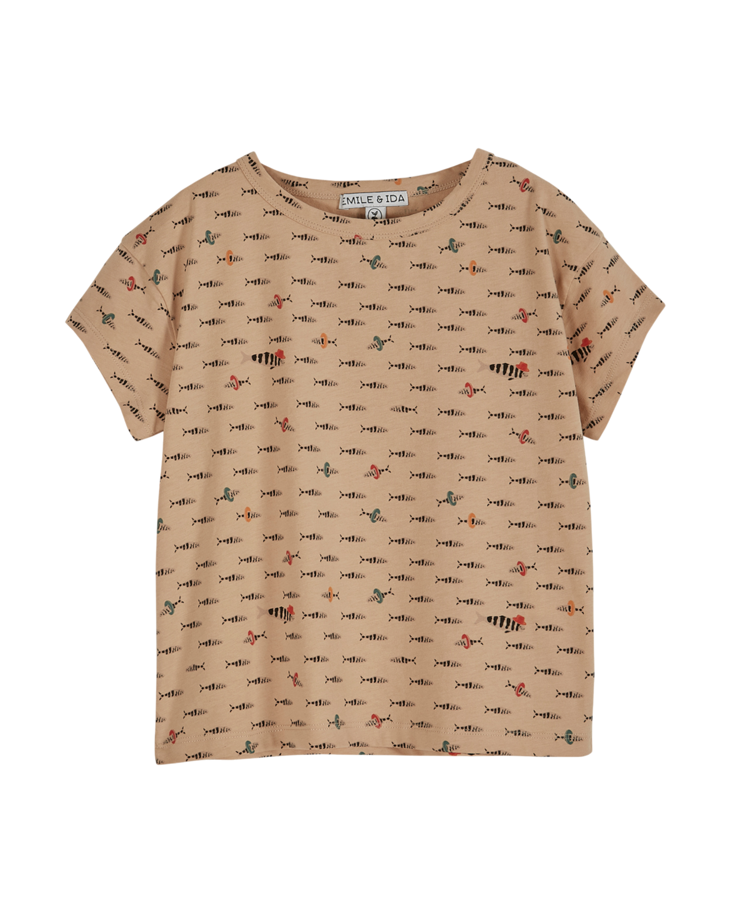 T-shirt coton bio poisson beige