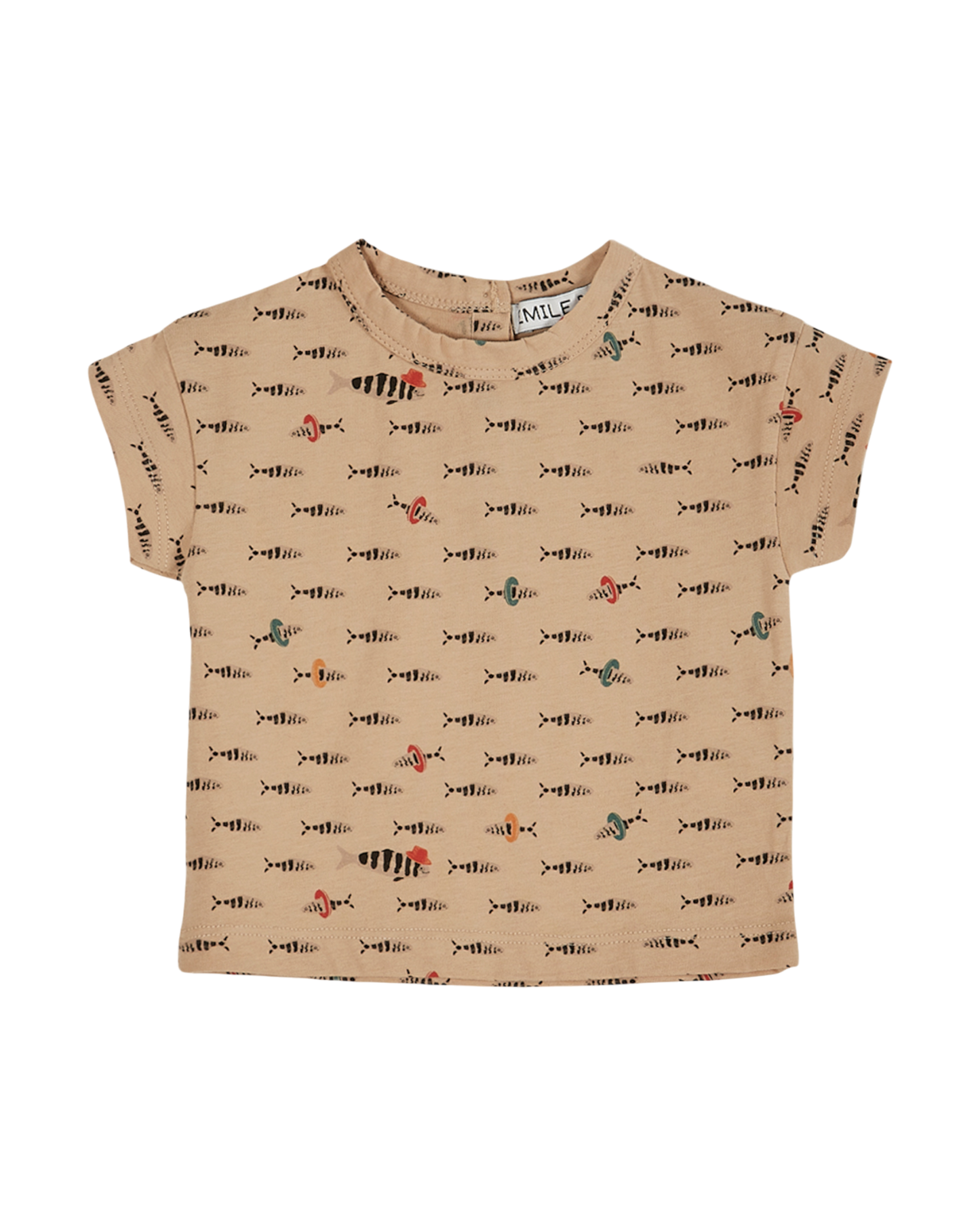 T-shirt coton bio poisson beige