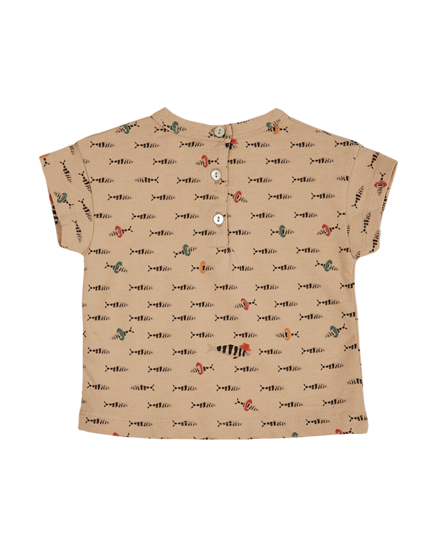 T-shirt coton bio poisson beige