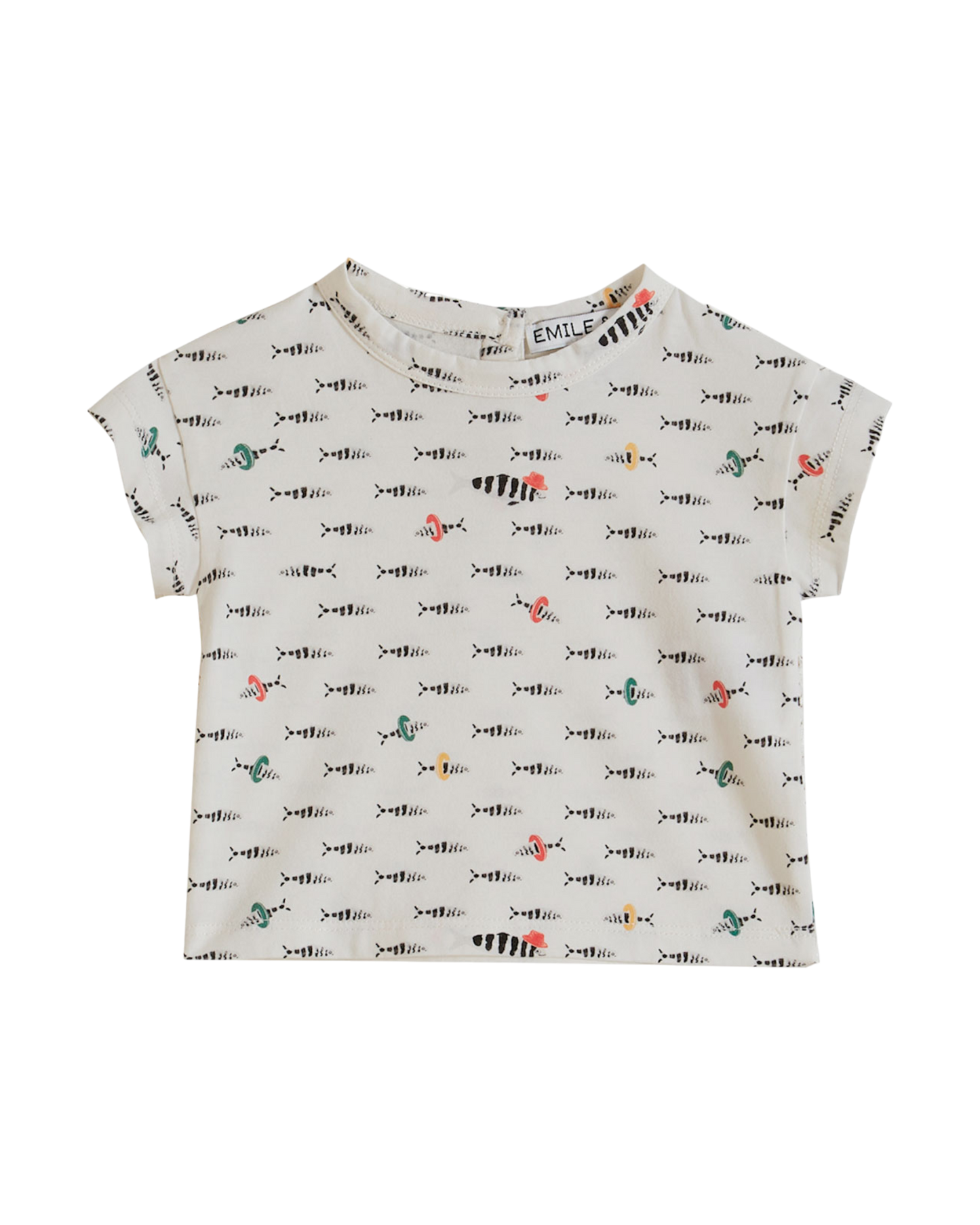 T-shirt coton bio poisson blanc