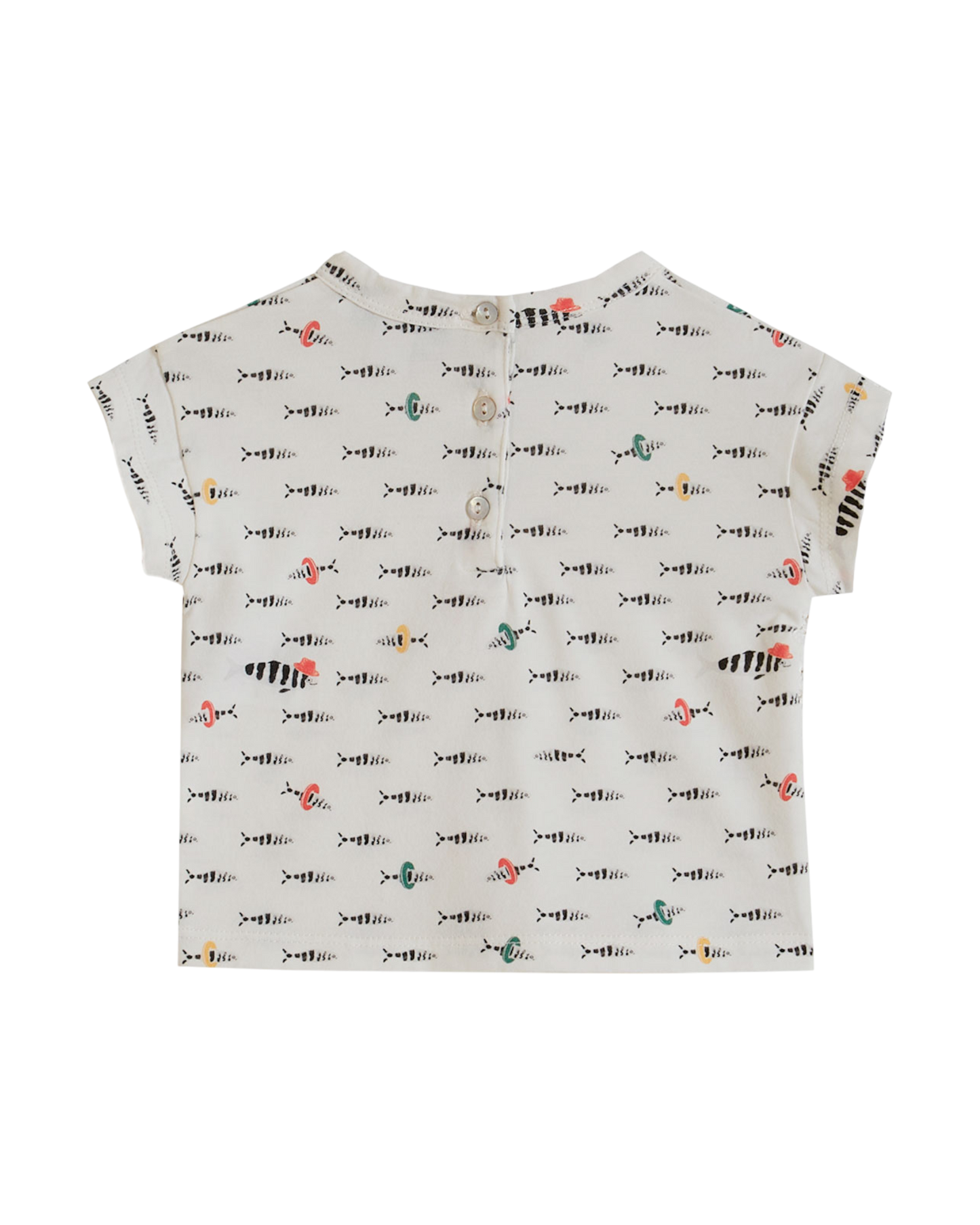 T-shirt coton bio poisson blanc