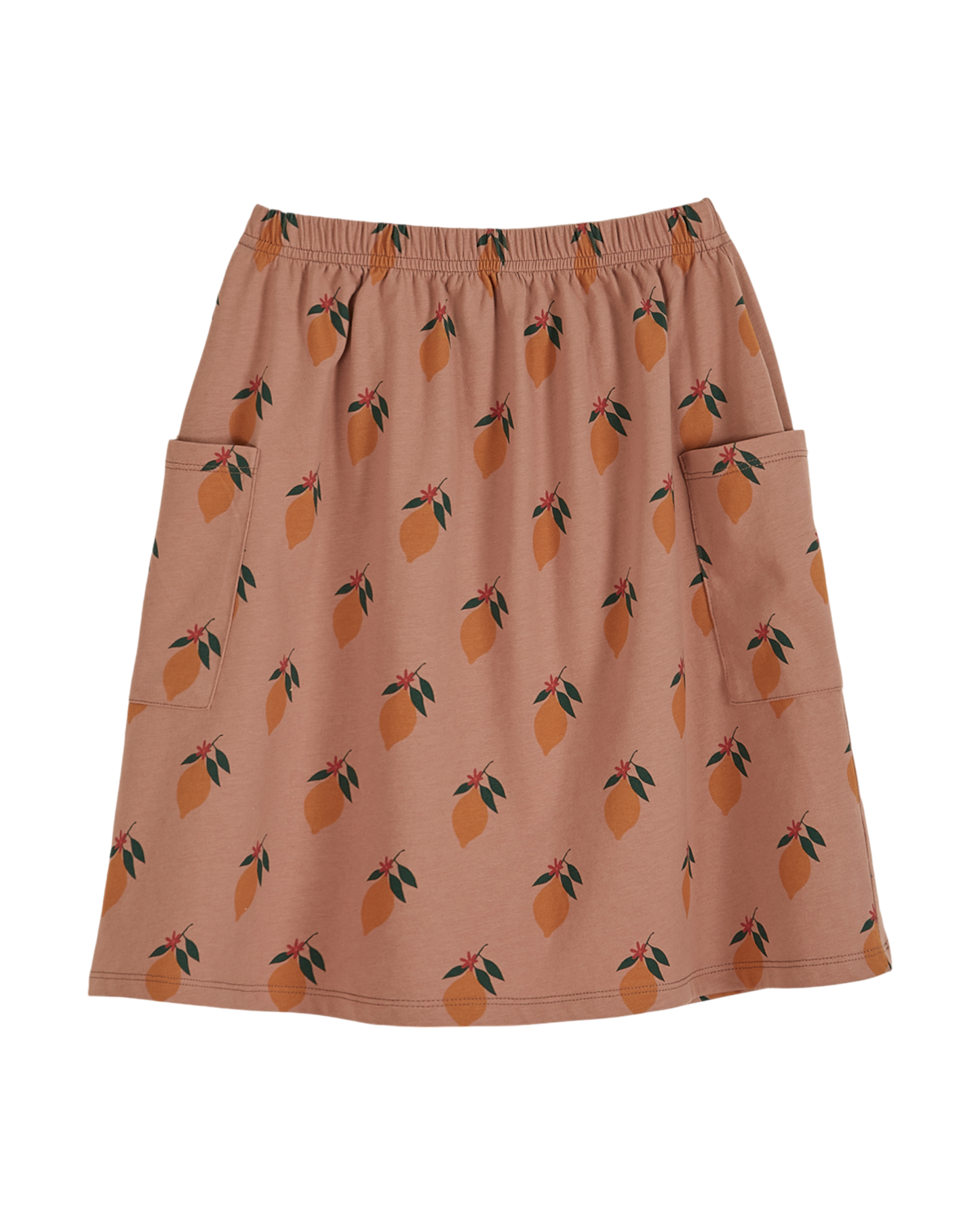 Jupe imprimée coton bio terracotta
