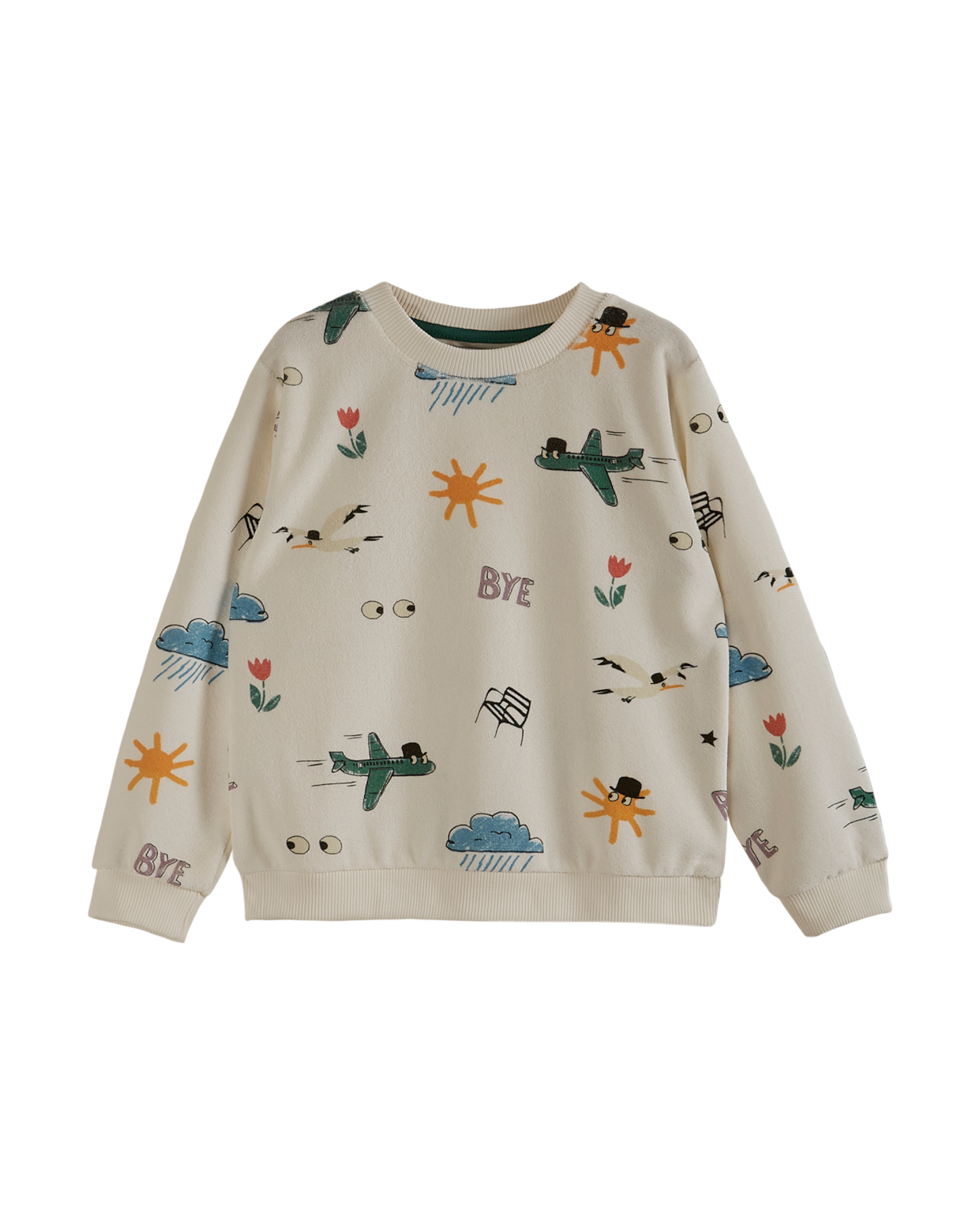 Sweatshirt enfant éponge écru "météo"