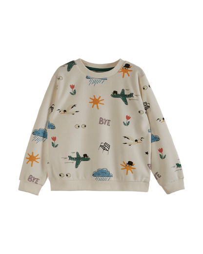 Sweatshirt enfant éponge écru "météo"