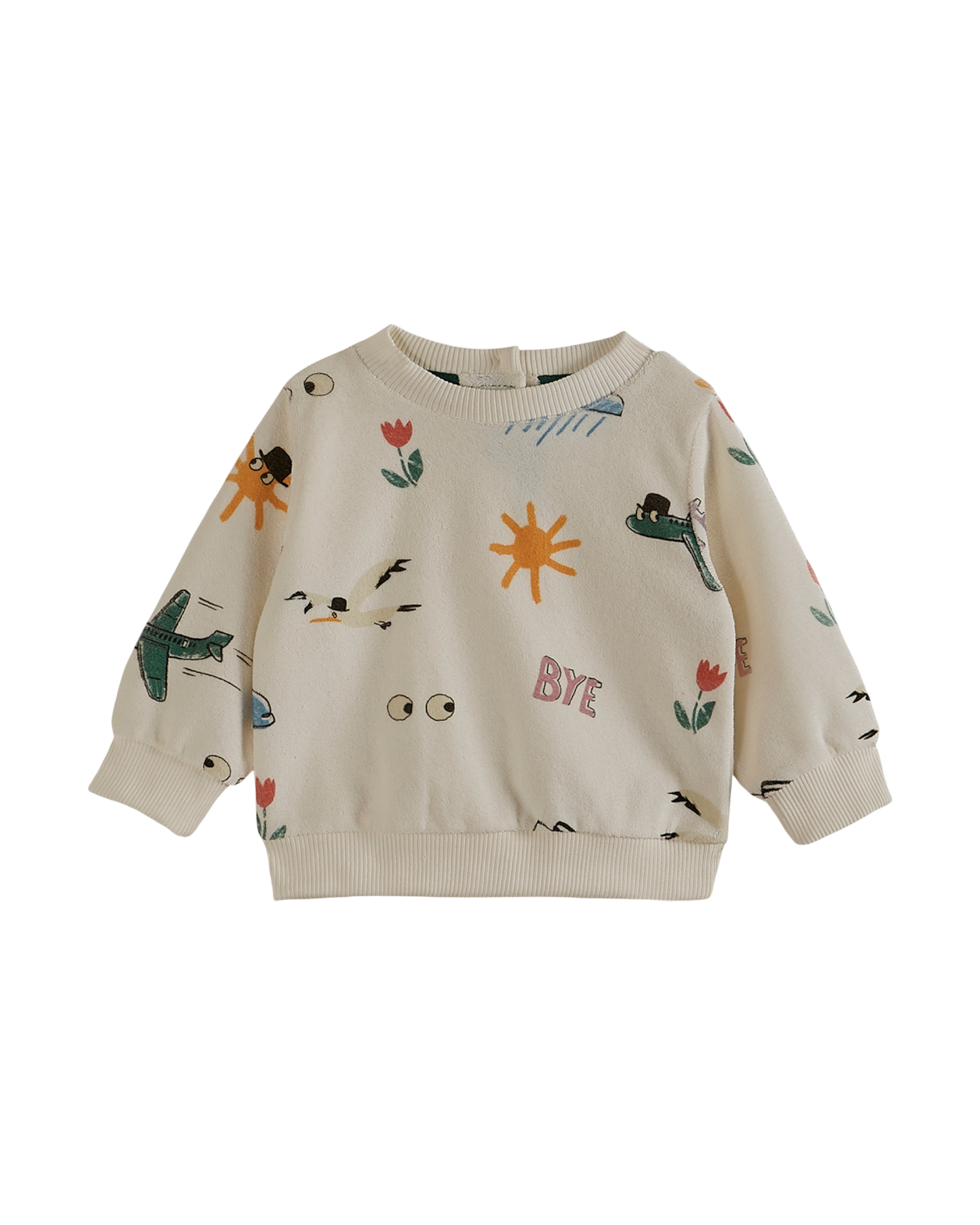 Sweatshirt enfant éponge écru "météo"