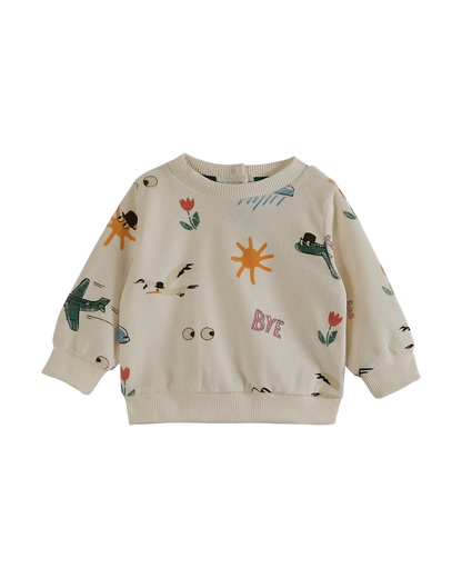 Sweatshirt enfant éponge écru "météo"