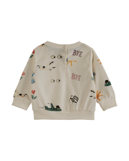 Sweatshirt enfant éponge écru "météo"