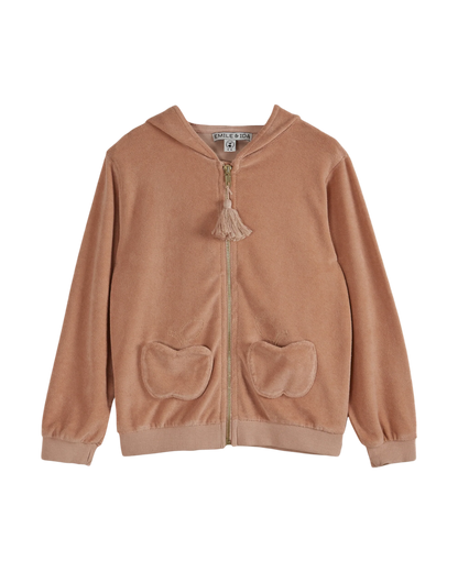 Sweat à capuche éponge rose