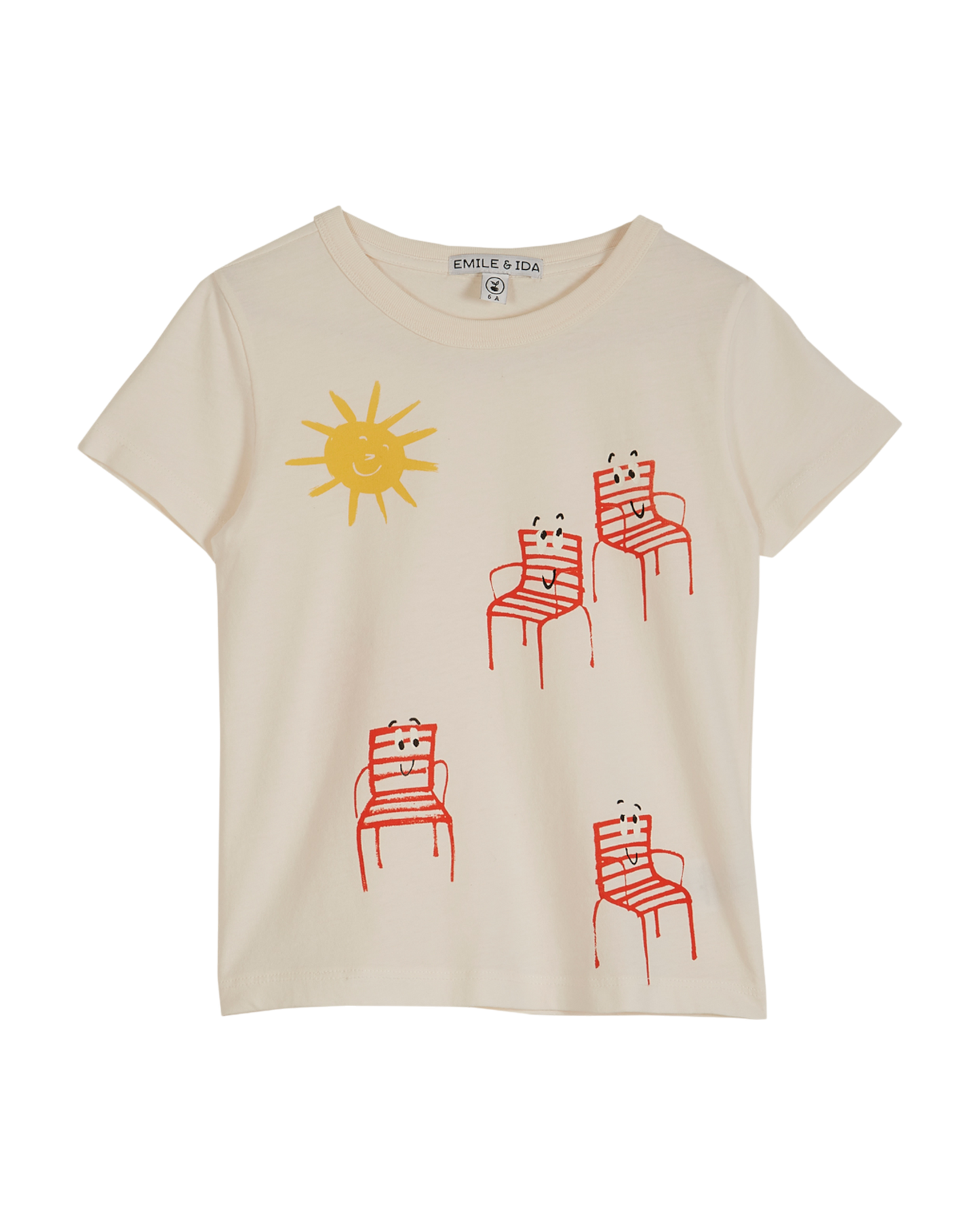 T-shirt coton blanc chaises