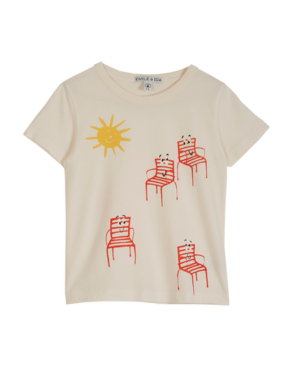 T-shirt coton blanc chaises
