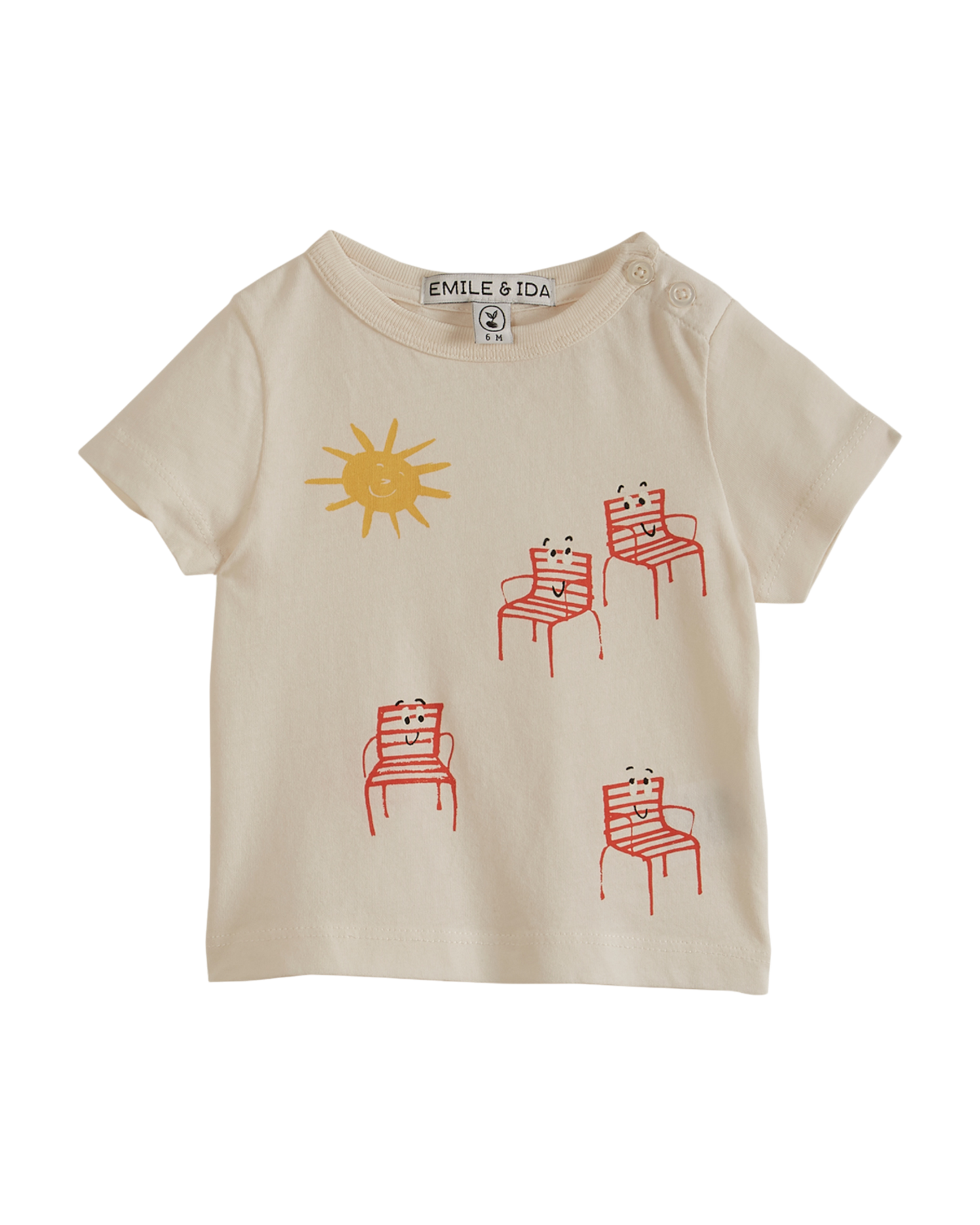 T-shirt coton blanc chaises