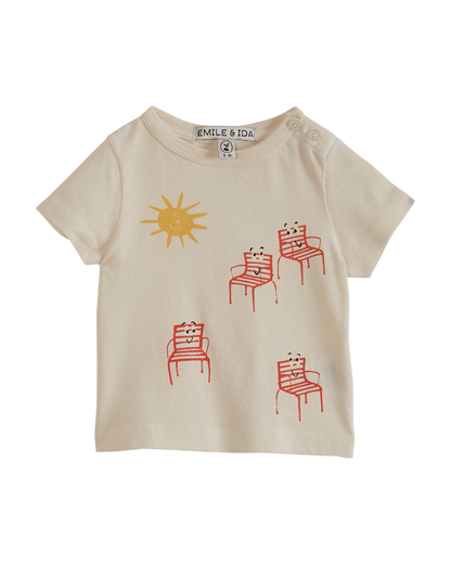 T-shirt coton blanc chaises