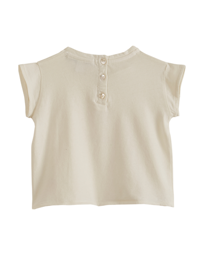 T-shirt fraise coton bio blanc
