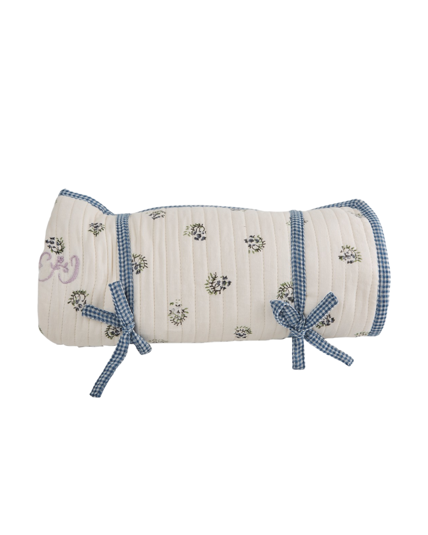Tapis à langer coton molletonné écru groseille