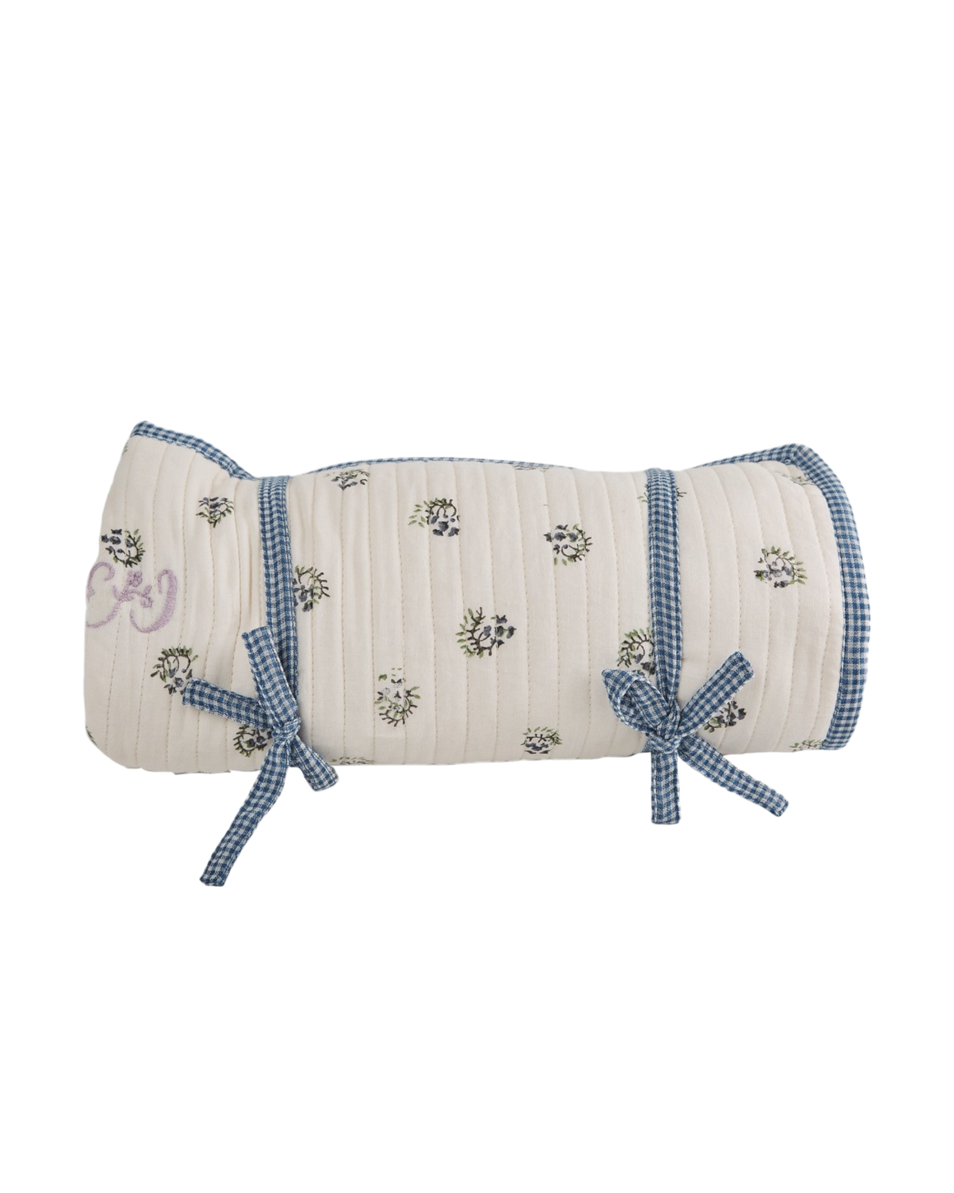 Tapis à langer coton molletonné écru groseille