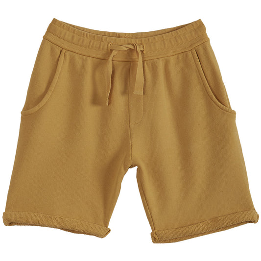 Bermuda coton bio molletonné jaune