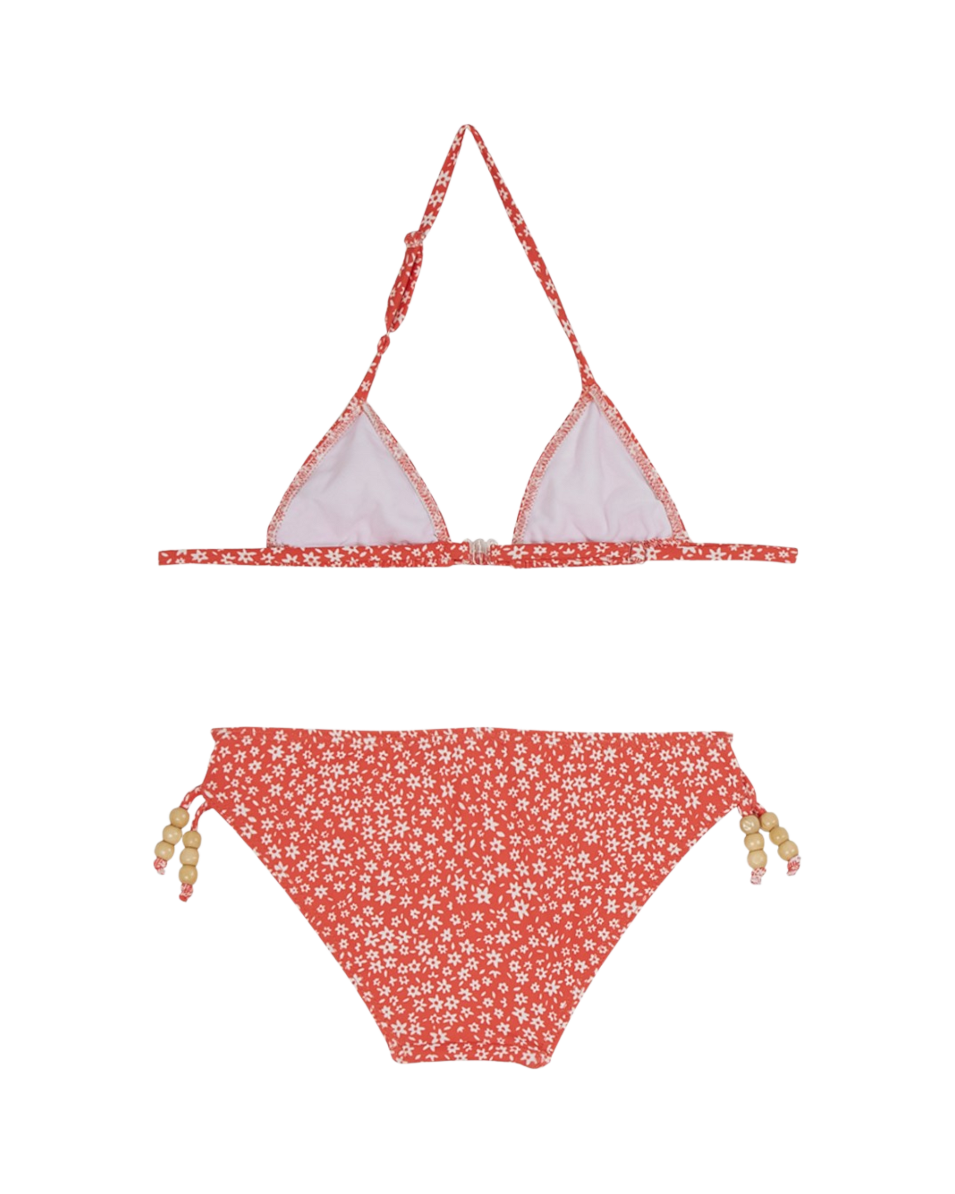 Maillot de bain 2 pièces à fleurs rouge