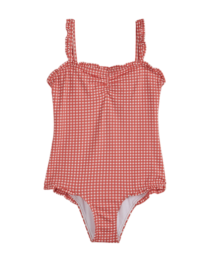 Maillot de bain une pièce vichy rouge