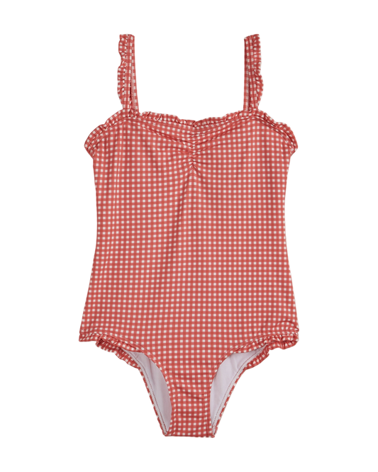 Maillot de bain une pièce vichy rouge