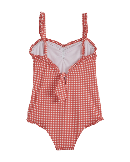 Maillot de bain une pièce vichy rouge