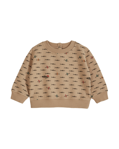 Sweat coton bio poisson beige