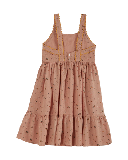 Robe tablier rose pivoine