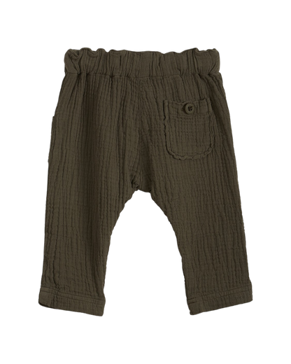 Pantalon double gaze de coton kaki