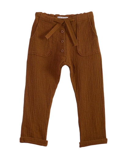 Pantalon double gaze de coton marron