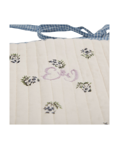Tapis à langer coton molletonné écru groseille