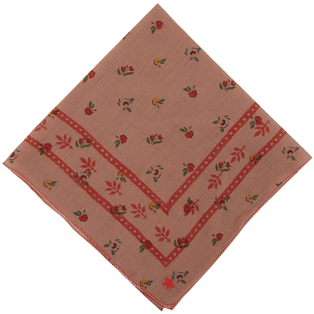 Foulard crépon de coton rose "poppy"