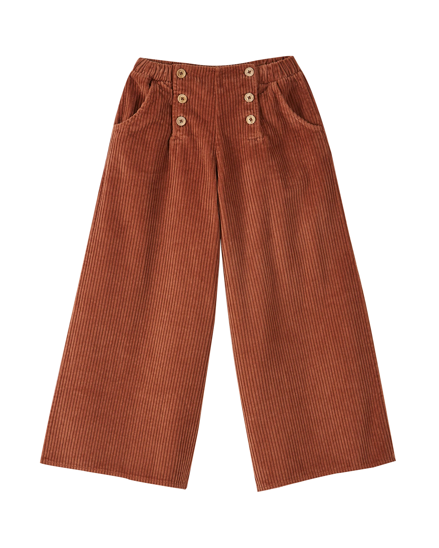 Pantalon à pont velours acajou
