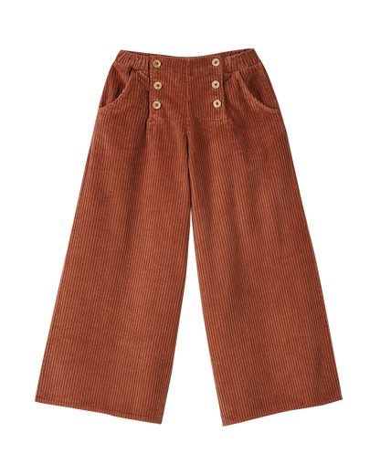 Pantalon à pont velours acajou