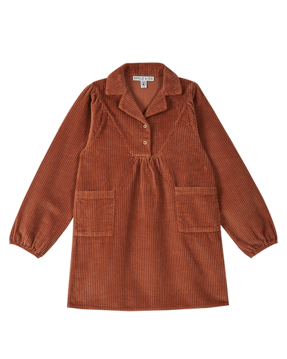 Robe velours acajou