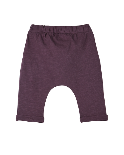 Pantalon bi matière aubergine