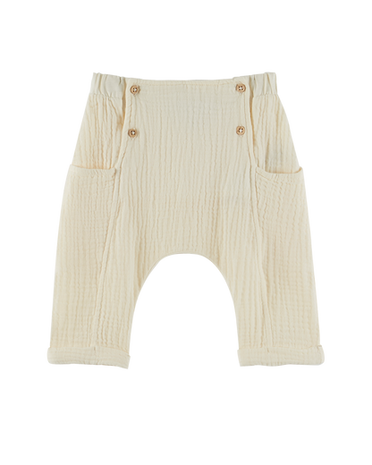 Pantalon bi matière porcelaine
