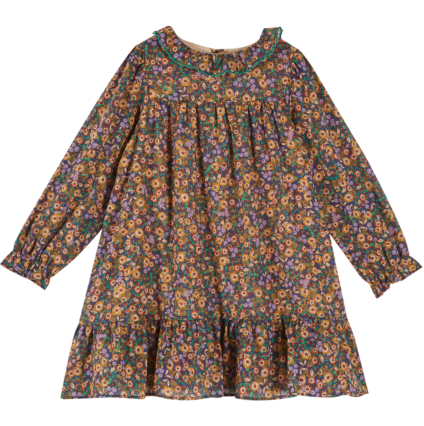 Robe imprimé fleuri voile de coton bleu