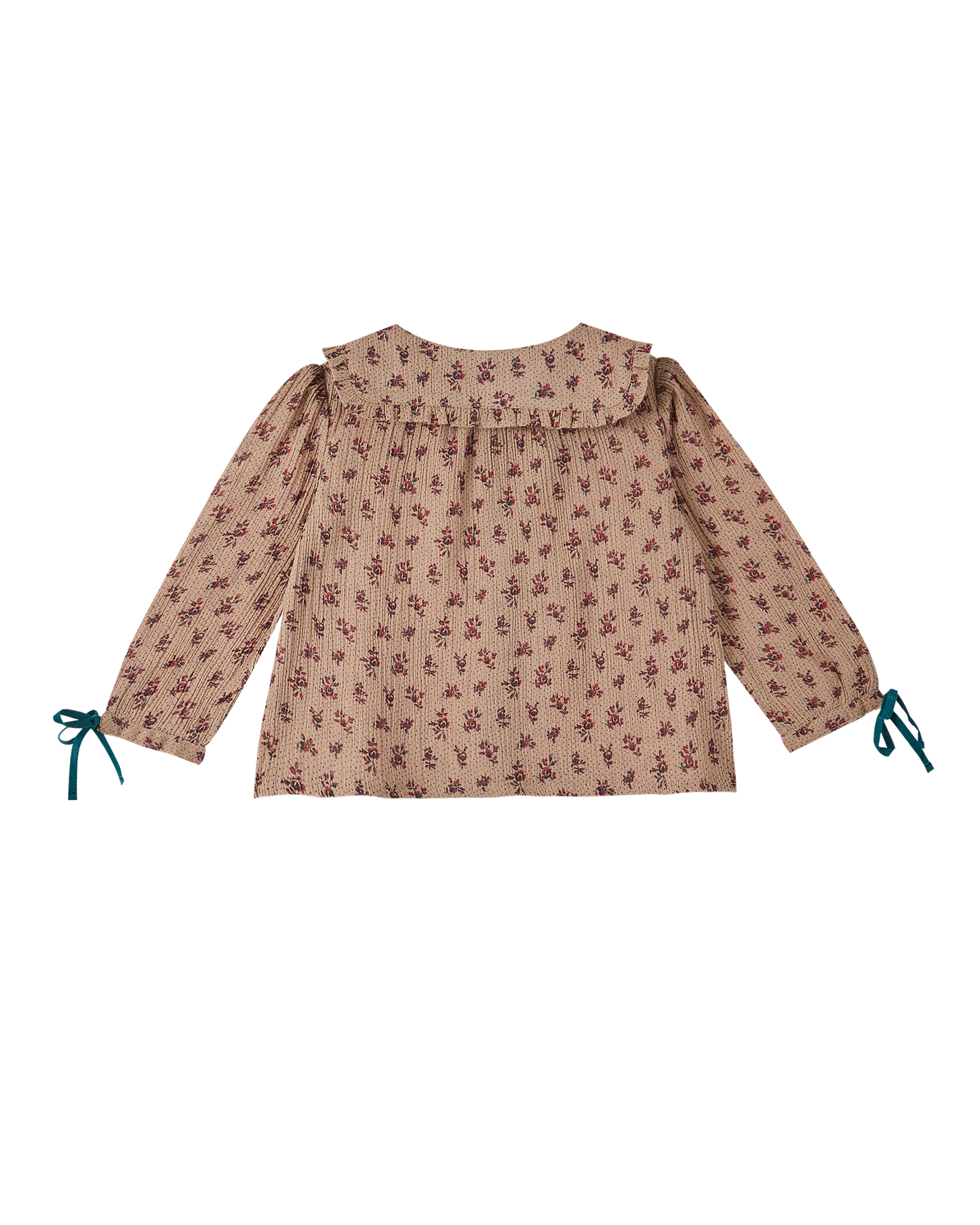 Blouse voile de coton créponné fleurette rose