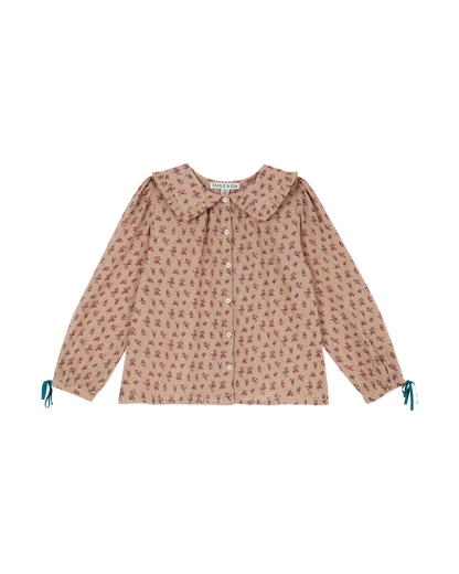 Blouse voile de coton créponné terracotta