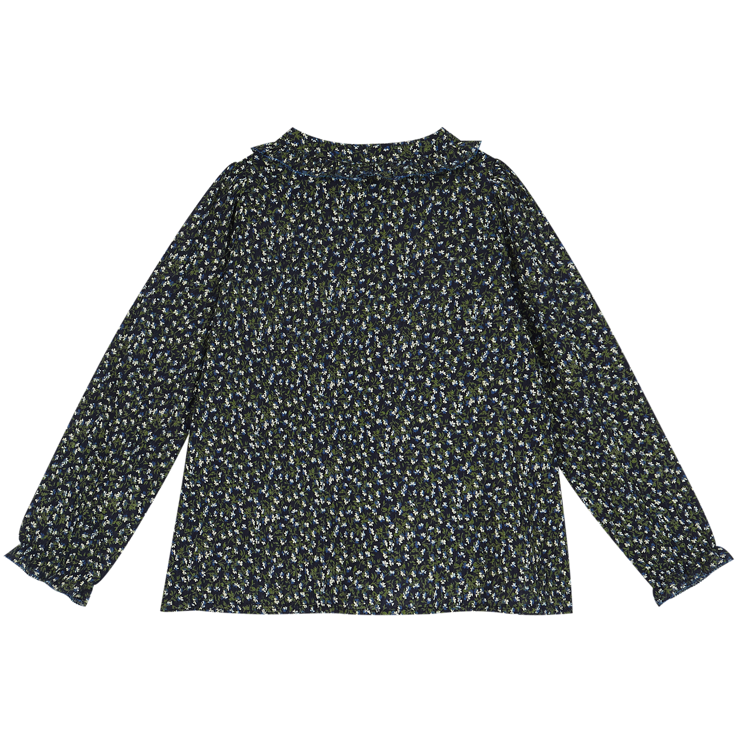 Blouse coton créponné jardin bleu