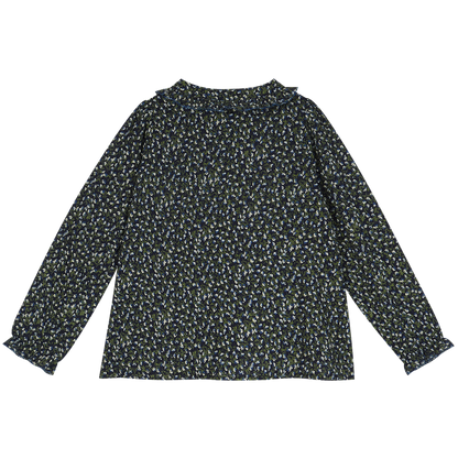 Blouse coton créponné jardin bleu
