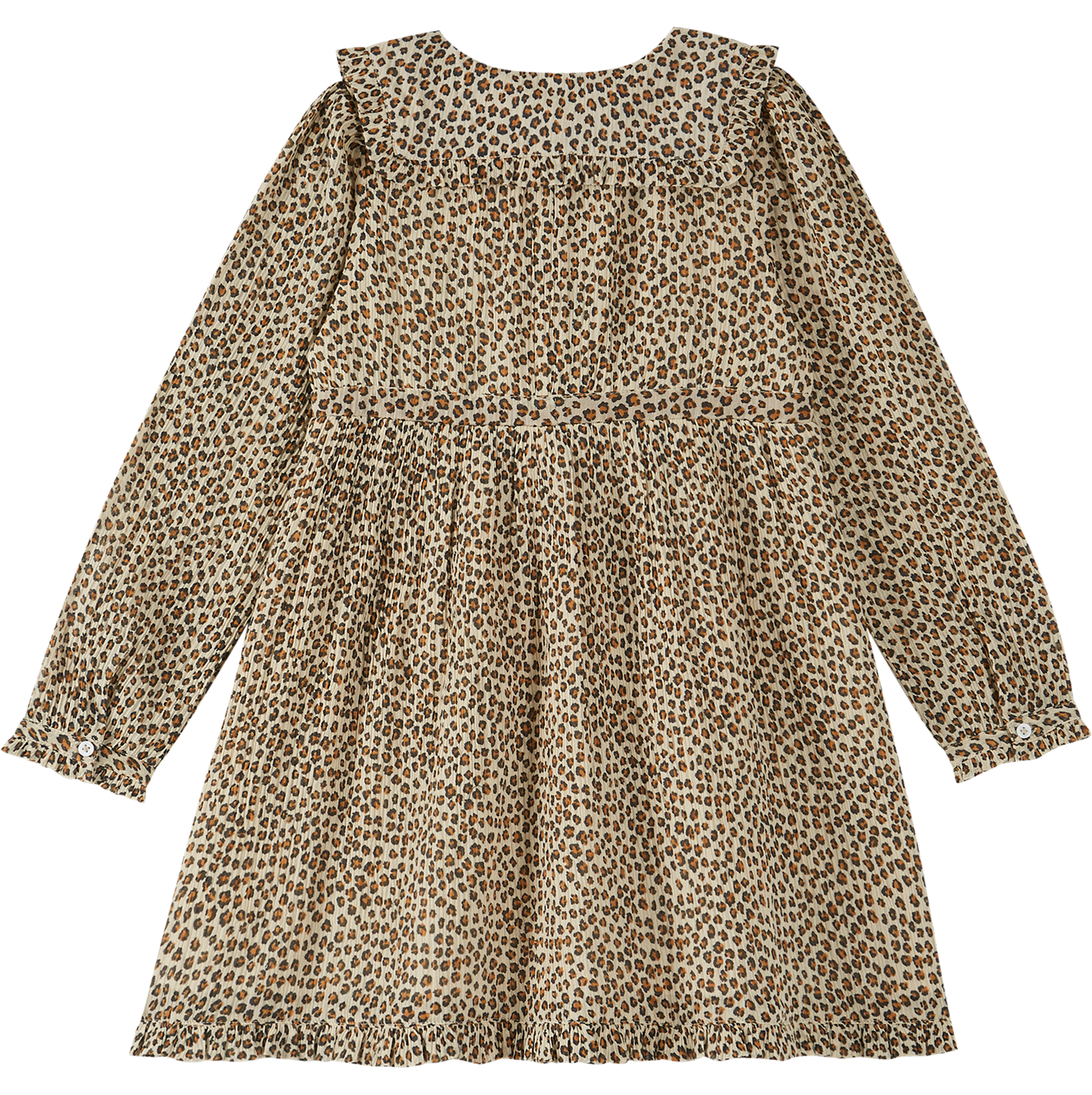Robe imprimée léopard voile de coton beige