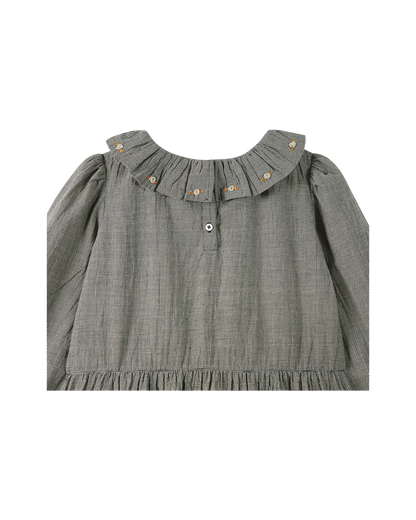 Robe coton pied de puce noir et blanc