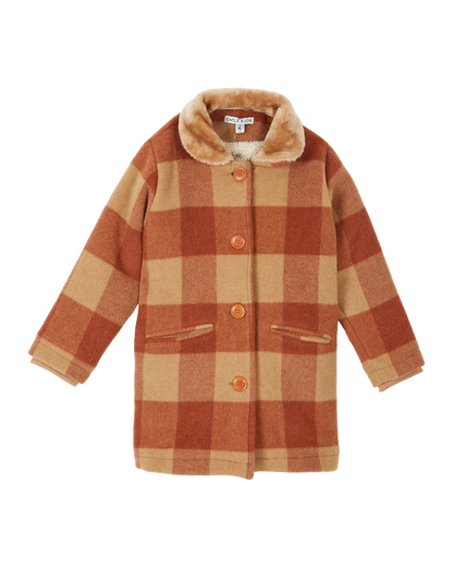 Manteau laine grand vichy
