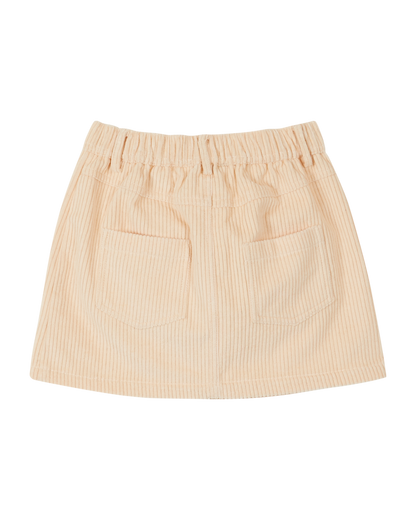 Jupe poches fleurs velours ecru