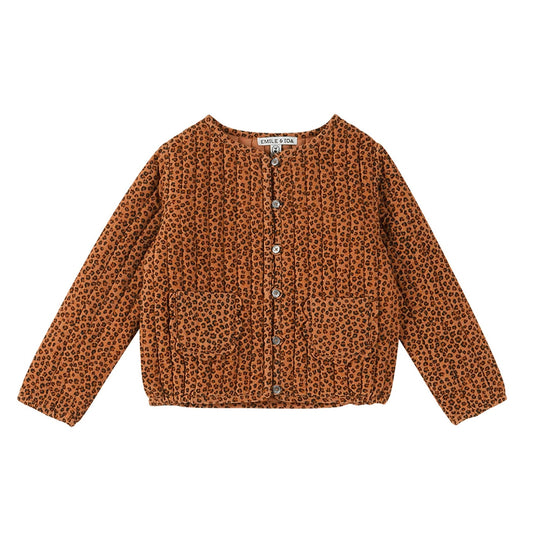 Veste matelassée imprimé léopard marron