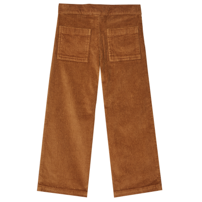 Pantalon poches fleurs noix